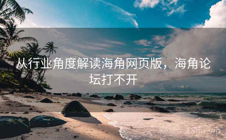从行业角度解读海角网页版，海角论坛打不开